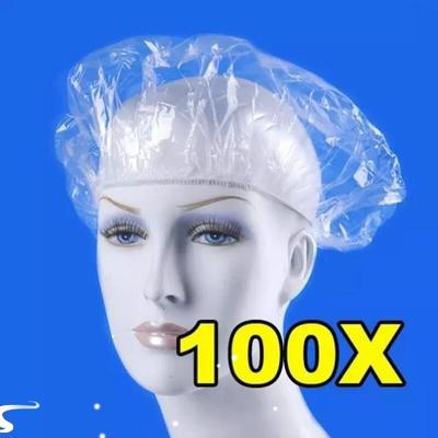 100pcs Disposable Shower Caps Hat Clear Bathing Shower Cap