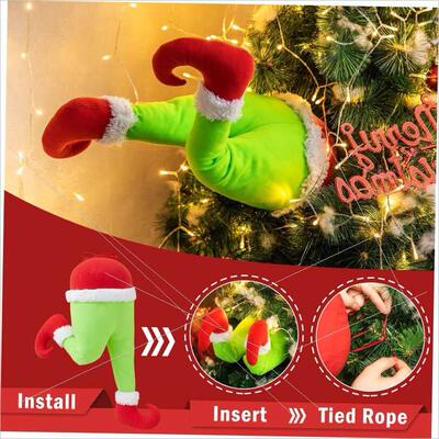 Stuffed door Santa Elf Legs Christmas decoration