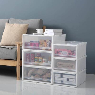 Drawer type storage box plastic transparent wardrobe storage