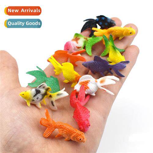 12 mini cute ltle goldfish ornamental fish animal model toys