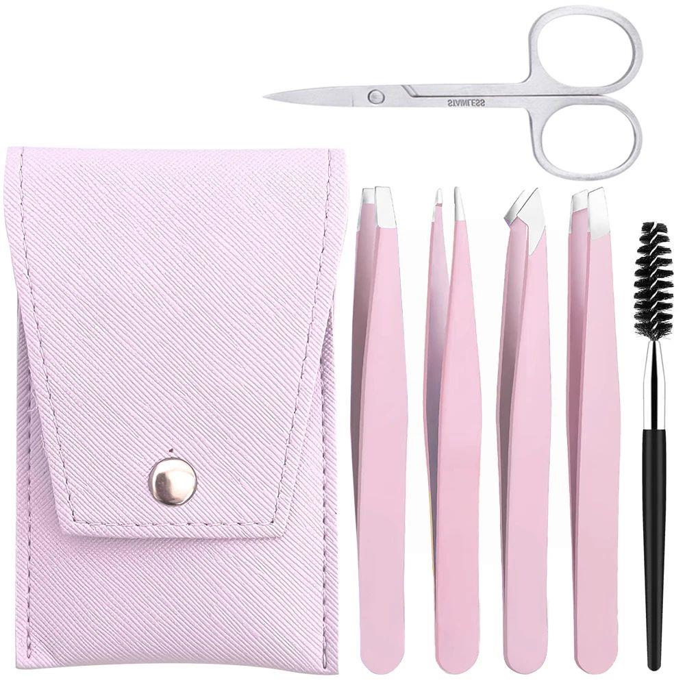 4/6pcs Eyebrow Tweezers Set Stainless Steel Hair Removal Eye