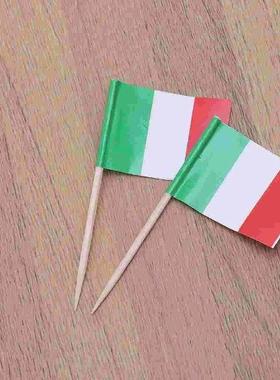 100 Pcs Desert Paper Flag Cupcake Decorations Italy