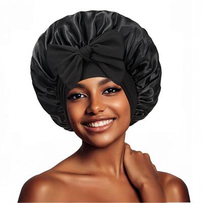 silk hair bonnet Satin Bonnets Cap Night Sleep Hat Hair Bon