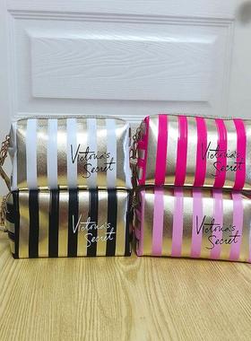 VS Striped Waterproof Cosmetic Bag Make Up Pouch Small