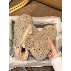 法国Uamtor洋气勃肯小短雪地靴女2025冬季皮毛一体加绒毛毛棉鞋子