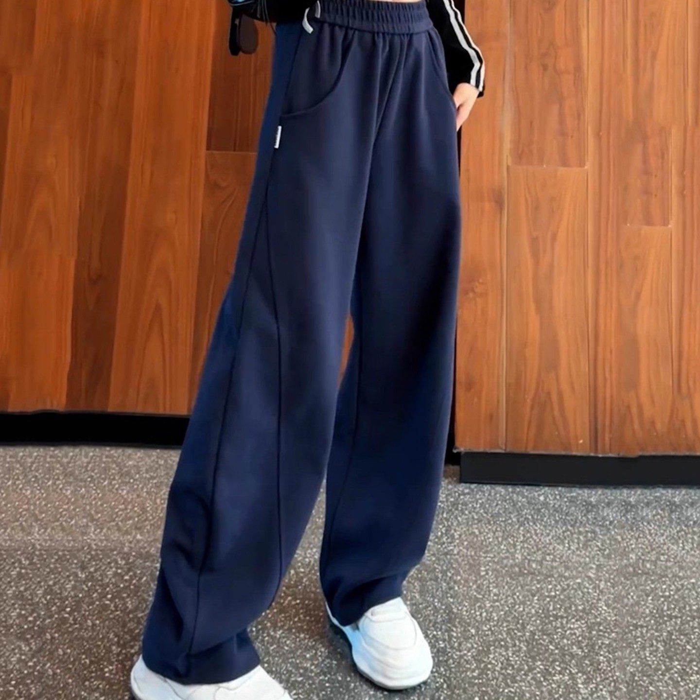 Ader卫裤女2025秋冬新款百搭显瘦香蕉裤高腰宽松直筒阔腿加绒长裤,女装/女士精品,卫裤,淘宝优惠券,粉丝福利购,淘宝优惠卷