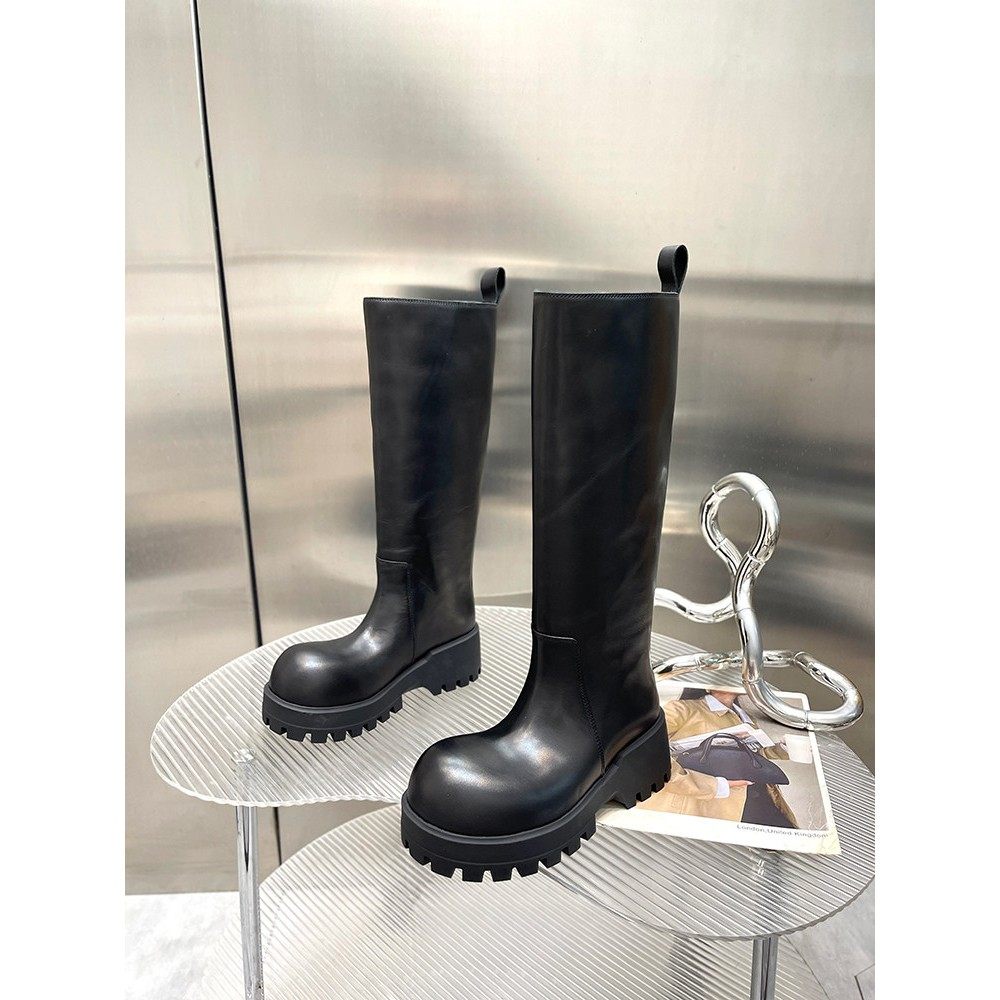 长筒靴女显腿直秋冬季新款真皮厚底不过膝高筒靴覆古大筒围骑士靴,女鞋,骑士靴,淘宝优惠券,粉丝福利购,淘宝优惠卷
