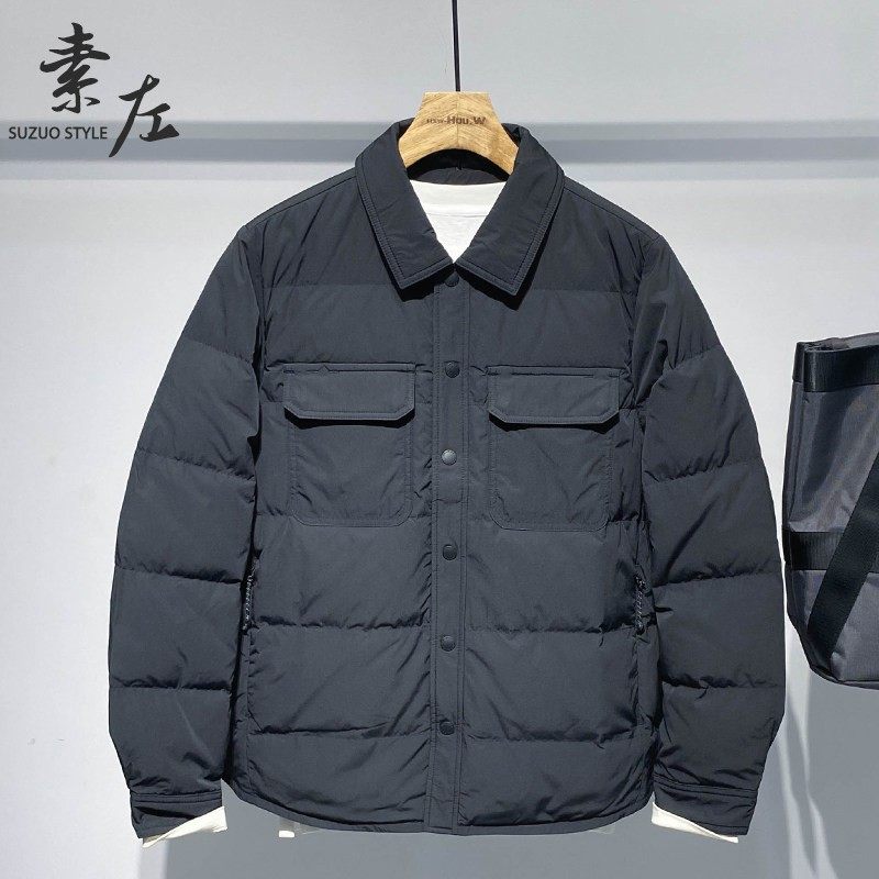 男士翻领轻薄羽绒夹克定制型男简约衬衫羽绒服冬季保暖鸭绒外套,男装,羽绒服,淘宝优惠券,粉丝福利购,淘宝优惠卷