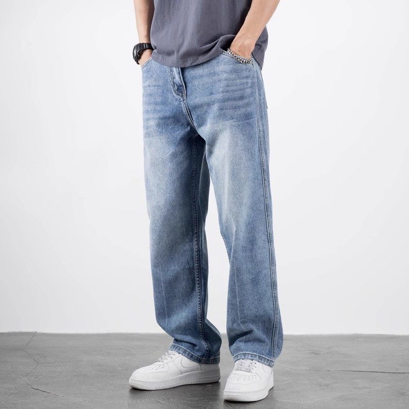 it Afternnaths潮牌⭐直筒牛仔裤男春秋季百搭浅色宽松垂感阔腿,男装,秀禾服,淘宝优惠券,粉丝福利购,淘宝优惠卷