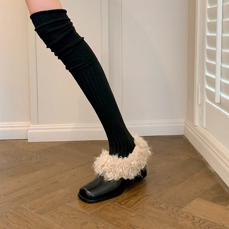 意大利Corso Venezia~羊羔毛粗跟加绒单鞋深口高跟乐福鞋小皮鞋女,女鞋,乐福鞋（豆豆鞋）,淘宝优惠券,粉丝福利购,淘宝优惠卷