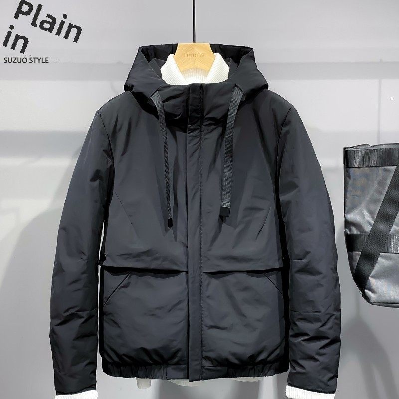 羽绒服男短款加厚男士2024新款冬季男装连帽夹克外套男款修身冬装