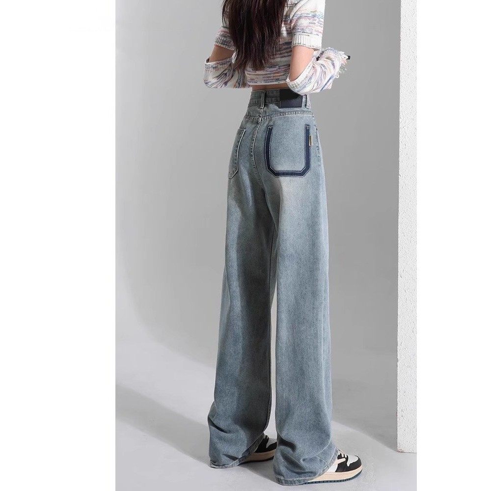 MDCW米兰风高腰阔腿牛仔裤女春秋宽松遮胯显瘦垂感拖地直筒,女装/女士精品,牛仔裤,淘宝优惠券,粉丝福利购,淘宝优惠卷