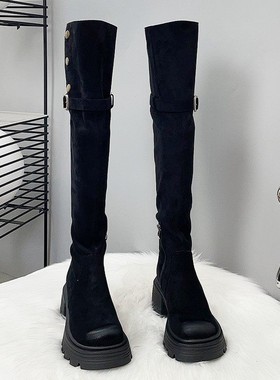 guidi fame增高厚底长筒靴女2025秋冬新款过膝长靴加绒真皮高筒靴