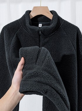 Ander Jurnal 羊羔绒外套男保温新款保暖摇粒绒高领男士防风卫衣