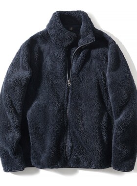 Ander Jurnal 立领保暖夹克男双面珊瑚绒百搭纯色男士卫衣外套潮