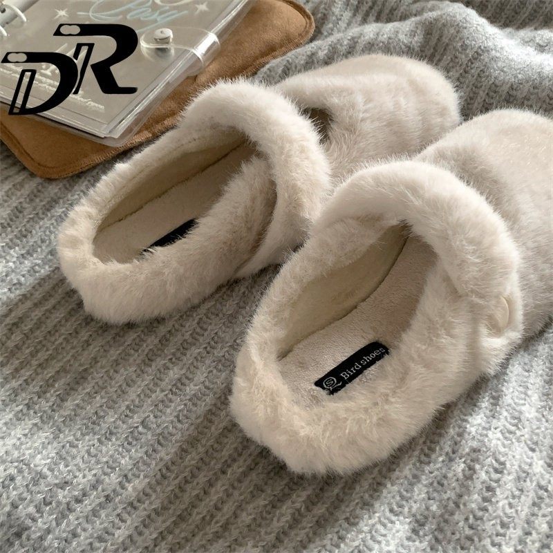 DR精致感~加绒包头毛毛鞋女外穿秋冬季懒人鞋豆豆棉鞋玛丽珍单鞋,女鞋,毛毛鞋,淘宝优惠券,粉丝福利购,淘宝优惠卷