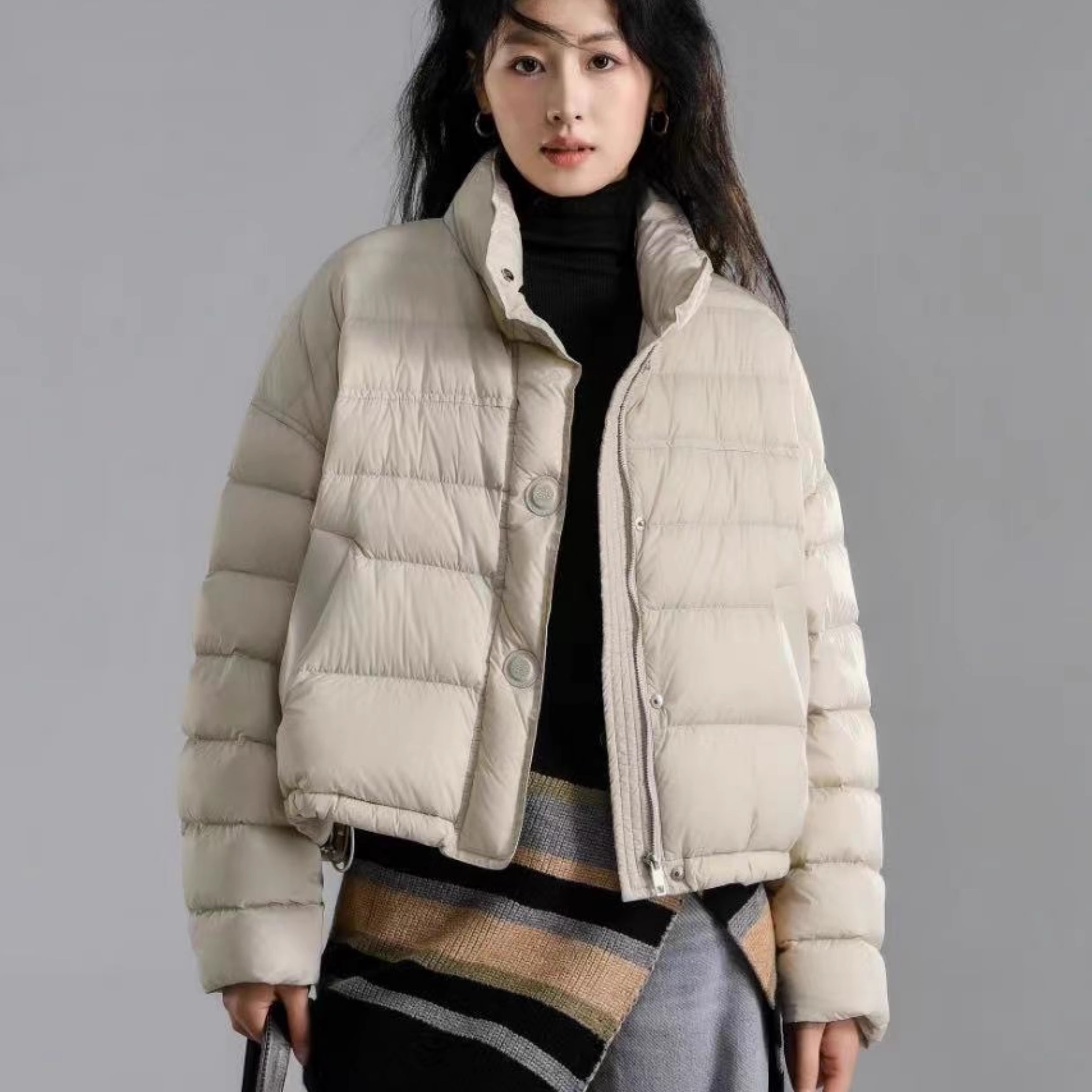 时尚90白鸭绒羽绒服女韩版显瘦