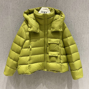 新国标90%鸭绒收腰显瘦外套女 冬季 时尚 连帽泡芙保暖羽绒服女短款