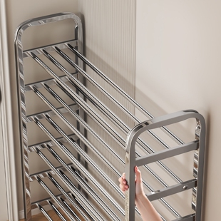 鞋架子不锈钢多功能客厅窄小型鞋柜学生宿舍多层简易鞋子收纳架