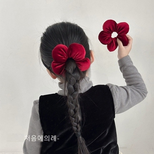 儿童喜庆头饰女孩新年发饰儿童甜美发圈女孩过年拜年发箍BB夹