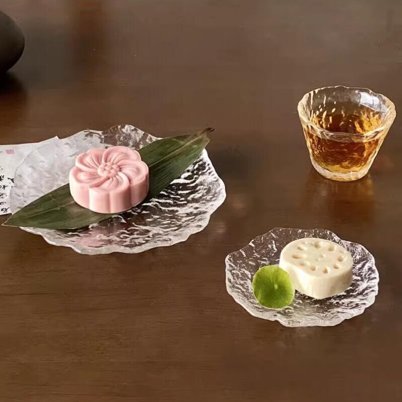 玻璃水果盘轻奢高档冰花盘水果盘蔬菜沙拉水晶玻璃家用现代创意餐