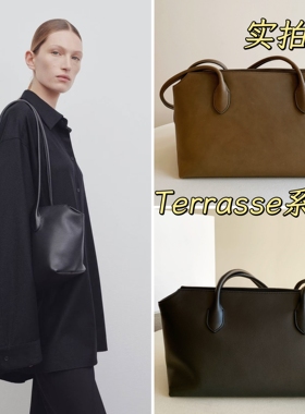 【限时折扣】ROW风格TERRASSE 马鞍皮长肩带托特包简约手提腋下包