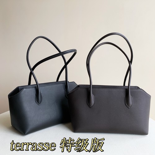 【Row-Terrasse】马鞍皮荔枝纹小牛皮长肩带托特包简约手提腋下包