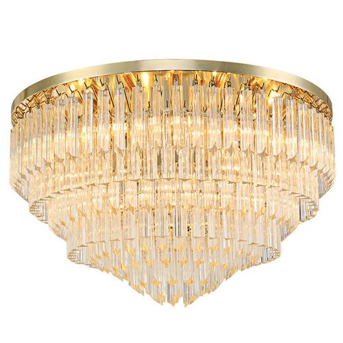 水晶吸顶灯客厅卧室后现代简约玻璃棒圆形新款家居装饰不锈钢吊灯