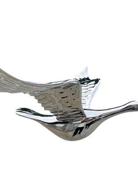 户外不锈钢大雁雕塑仿真鸟仙鹤白鹭售楼部处公园庭院水池造景摆件