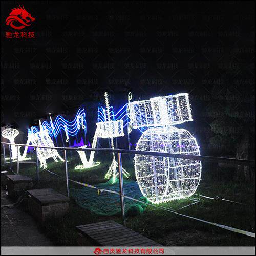 乐器LED造型摆件美陈竖琴亮化光雕灯光节造型定制