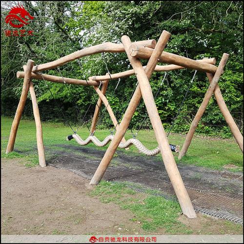 原木游乐设备木质攀爬架无动力乐园游艺设施户外儿童木质装置厂家