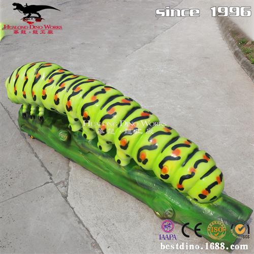 机械电动毛毛虫硅胶表皮可互动儿童游乐园引流打卡模型摆件