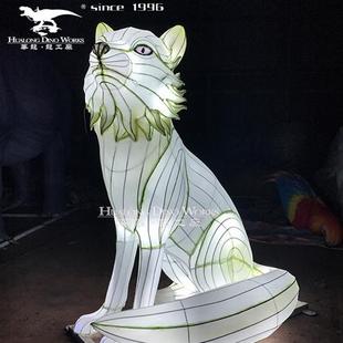 兔年新春彩灯新品动物北极狐大型彩灯制作工厂文化街区展览