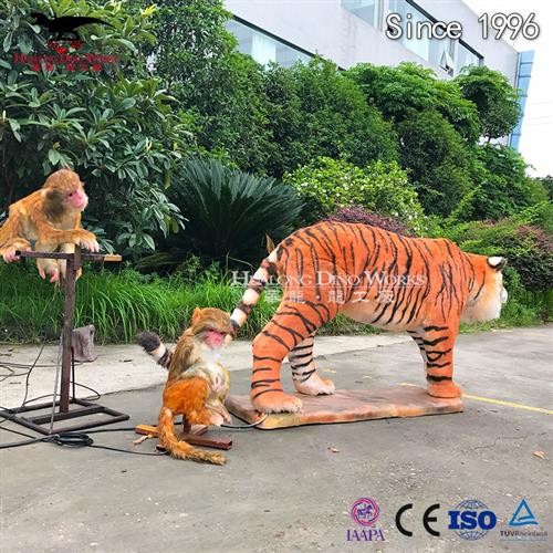 仿真动物粘毛老虎猴子模型机械电动自贡仿真恐龙源头厂家
