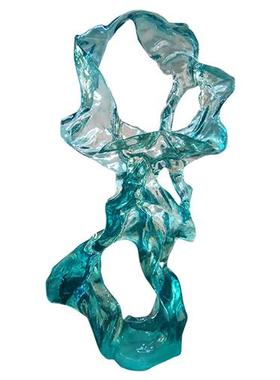 透明树脂太湖石摆件售楼处酒店会所大堂楼梯间大型落地雕塑装饰品