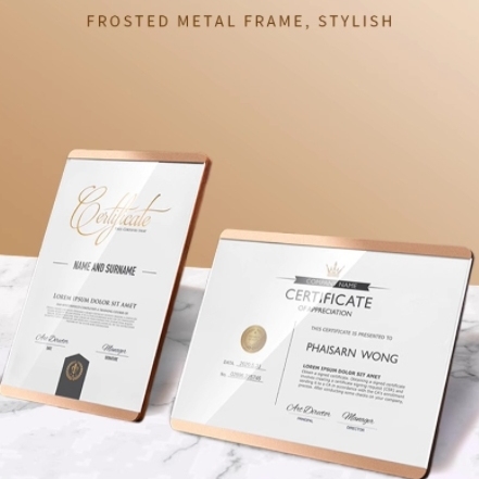 荣誉证书实木相框摆台亚克力奖牌展示框金属奖状授权聘书外壳套资格优秀员工毕业捐赠结业打印设计颁奖牌收藏