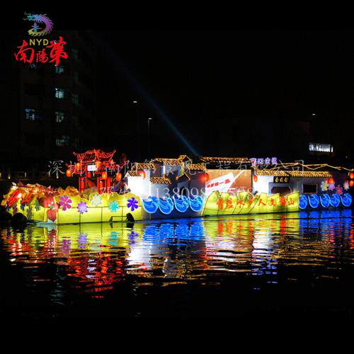 深圳现货供应景区旅游宣传道具夜游彩船LED彩船花车