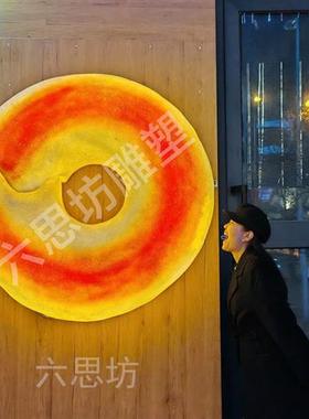 仿真贝果面包模型烘焙店招牌发光灯箱门头装饰摆件玻璃钢雕塑定制