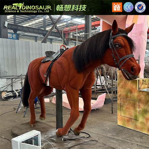 仿真马模型景区动物园公园仿真动物电动可骑乘马匹机模游乐摆件
