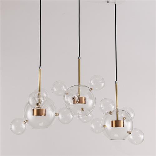 厂家直供圆形玻璃球吊灯卧室餐桌客厅灯优质铁艺玻璃吊灯