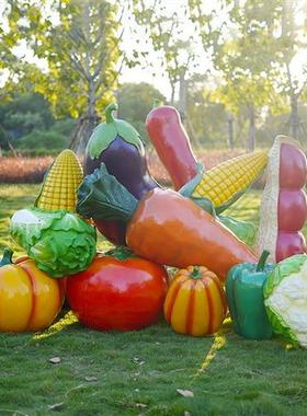 大型玻璃钢仿真蔬菜水果雕塑南瓜榴莲模型农场采摘园装饰辣椒摆件
