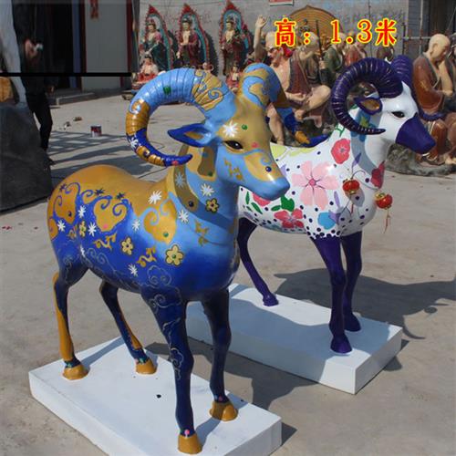 厂家直销卡通彩绘马户外园林广场创意设计景区摆件玻璃钢动物雕塑