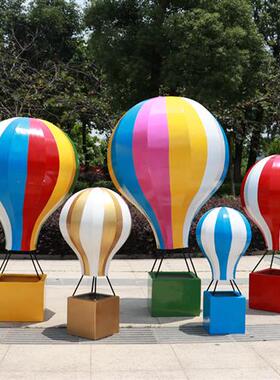 大型玻璃钢仿真热气球雕塑商场美陈展览景区观光户外气球装饰摆件