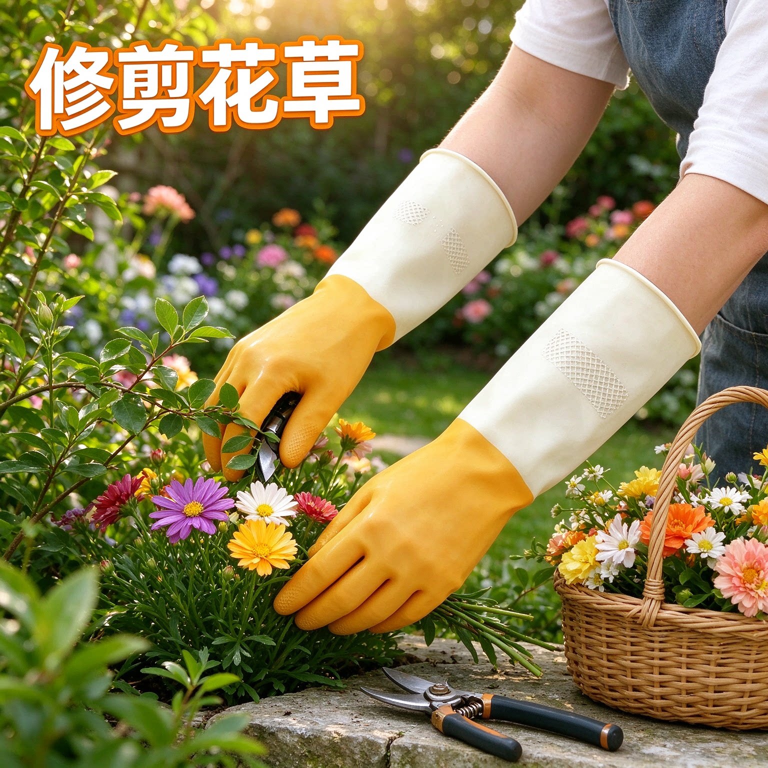 园艺清洁防水加厚橡胶手套乳胶胶皮家务专用耐用防护
