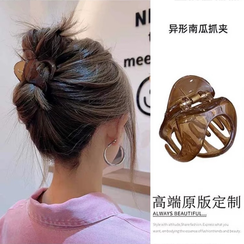 小号巨能爪~异形抓夹女2025新款发夹后脑勺发量少盘发鲨鱼夹头饰
