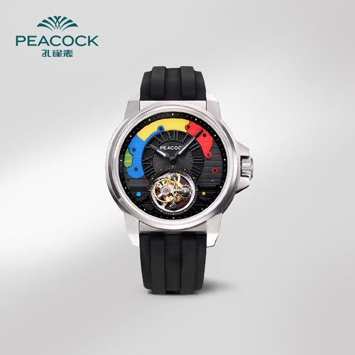 孔雀陀飞轮时尚机械男表