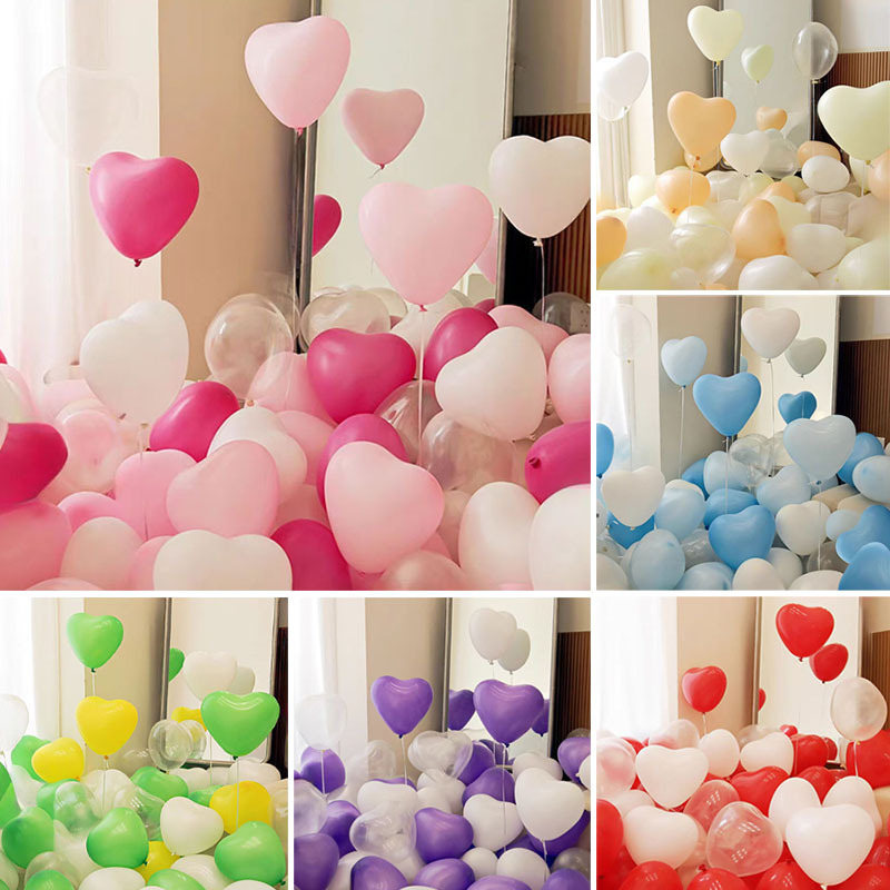 女神节心形气球生日求婚场景布置