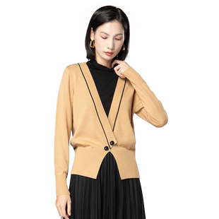 umisky优美世界女装不规则假两件羊毛衫套头上衣FI4W1103