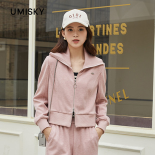 外套XK4C6002 翻领显瘦气质针织夹克短款 优美世界旗下芬岸女装 冬季