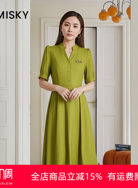 优美世界旗下女装气质莱赛尔连衣裙LM2D2103